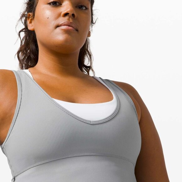 Lululemon Power Pivot Ribbed Tank Top cropped activewear Size 14 - Picture 3 of 10